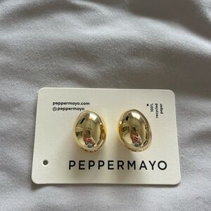 Peppermayo Gold Oval Earrings